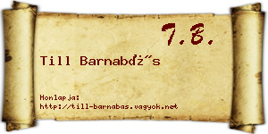 Till Barnabás névjegykártya