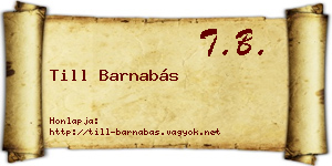 Till Barnabás névjegykártya
